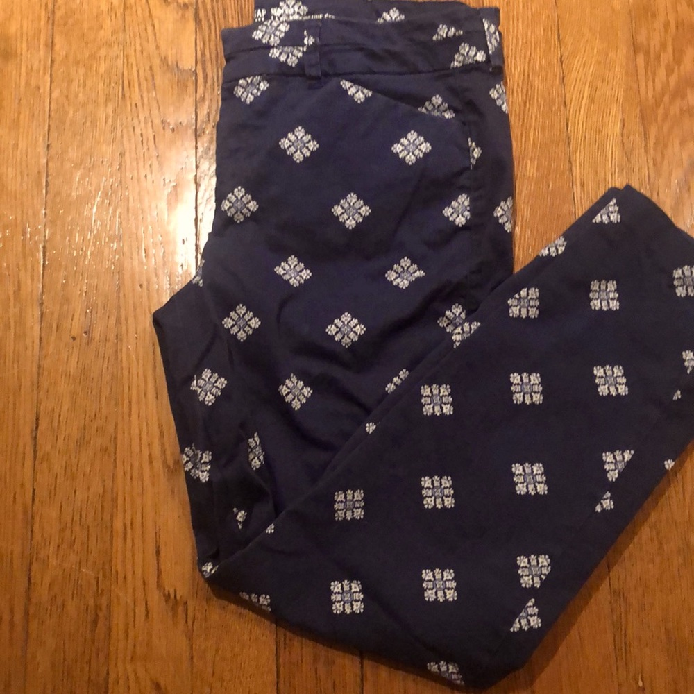 Gap navy patterned dress pants.